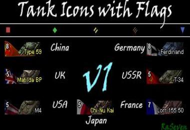 3D Tank Icons with Flags 8.11