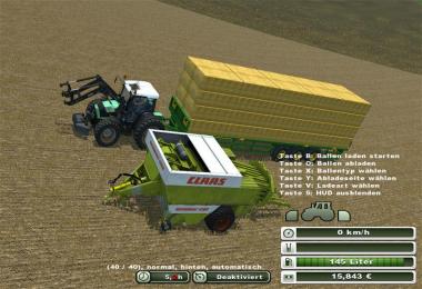 Load Claas Quaddrant 1200 bales with UBT v1.1