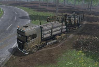 Scania R730 forest and trailer v1.0