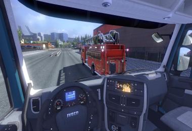 Blaze fire truck from the game Saints Row 3 in traffic