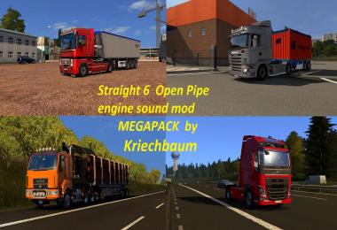Open Pipe straight 6 engine sounds megapack