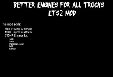 Better engines for ALL TRUCKS