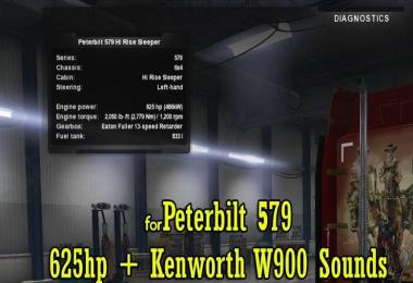 Peterbilt – 625 hp + W900 Sounds (SP/MP)