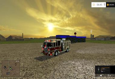 American fire truck with working hose v1.0