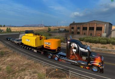 Trailer with Caterpillar heavy transformer for ATS 1.4.x - 1.4.2.2s