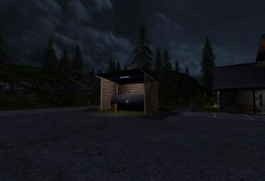 Gas station with shelter and night light v1.0