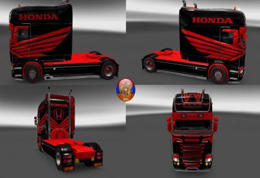 Scania RS & Trailer Aero Dynamic Honda Style Combo Skin Packs
