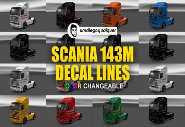 Skin Decal Lines (Color Changeable) for Scania 143m