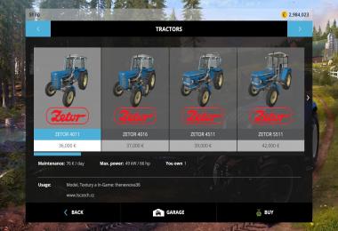 Zetor pack (Tractors + tools) v1.0