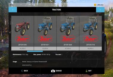 Zetor pack (Tractors + tools) v1.0