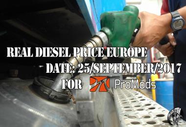 REAL DIESEL PRICES FOR EUROPE FOR PROMODS (DATE 25.09.2017)