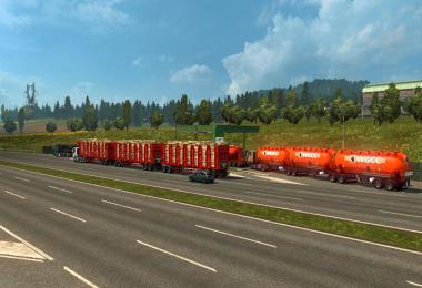 Cargo and Traffic double triple trailers for ETS2 v1.28