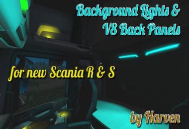 Background Lights & V8 Back Panels for new Scania R & S 1.30