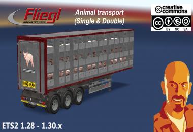 FLIEGL ANIMAL TRANSPORT (SINGLE & DOUBLE) ETS2 1.30.x