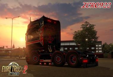 Scania RS (RJL) Black & Red Griffin Skin + Accessory Parts v1.0