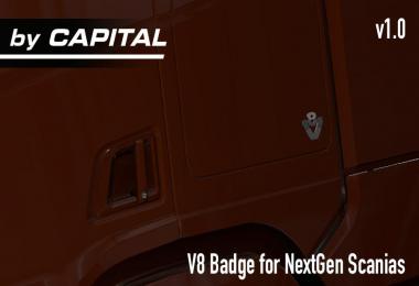 V8 Cabin badges for NextGen Scanias