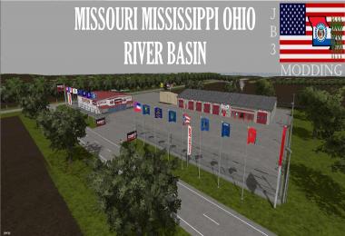 Missouri Mississippi Ohio River Basin Flags