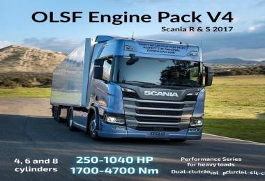 OLSF Engine Pack V4 for Scania R & S 2017 – ETS2 1.30.x