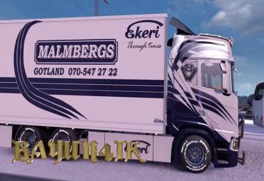 Scania S 2016 SCS Malmbergs skin by Kraker&NTM addon 1.30