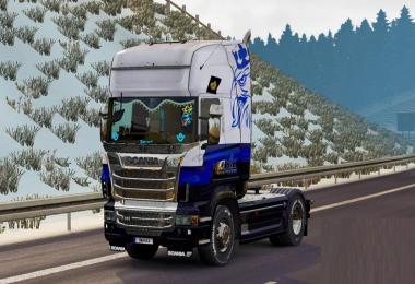 Skin Blue V8 for Scania R 1.30