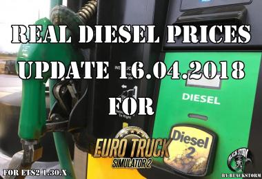 Real Diesel Prices for ETS2 map update 16.04.2018 v1.0