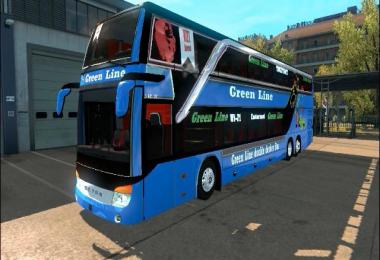 Green line double decker Bus Mercedes Bd skin and mods v1.0