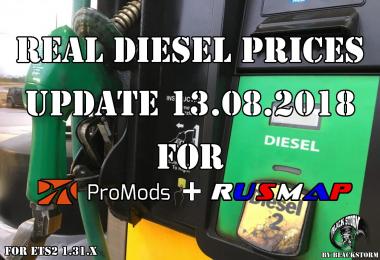 Real Diesel Prices for Promods Map 2.27 & RusMap 1.8 (13.08.2018)