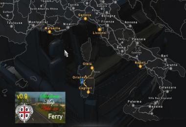 Ferry connections for Sardinia Map v0.9 1.32