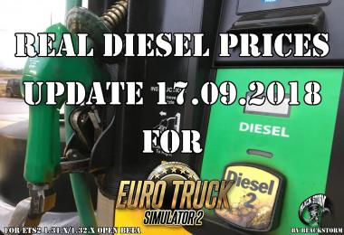 Real Diesel Prices for ETS2 map (upd.17.09.2018)
