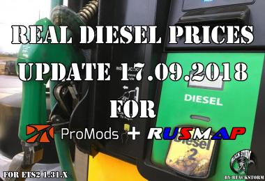 Real Diesel Prices for Promods Map 2.30 & RusMap 1.8.1 (17.09)