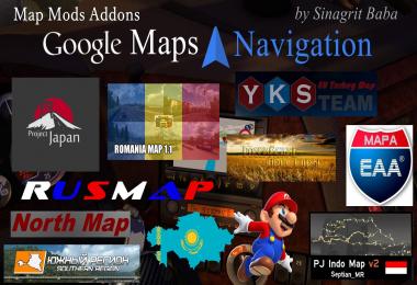 ETS - Google Maps Navigation Normal & Night Map Mods Addons