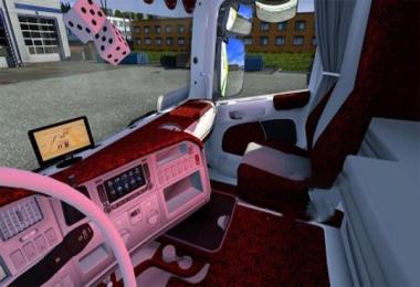 Red and white interior for 50k Scania v1.0