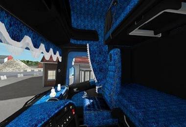 Black/Blue Pluche Interior for Scania RJL v1.0