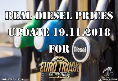 Real Diesel Prices for ETS2 map (Upd 19.11.2018)