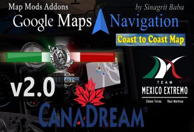 ATS - Google Maps Navigation Normal & Night Version Map Mods Addons v2.0