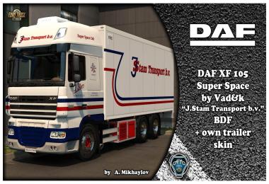 DAF XF 105 J.Stam Transport b.v. BDF Combo Skin 1.33.x