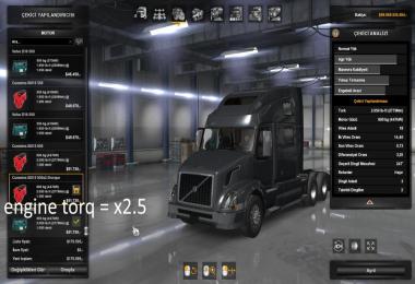 [ATS] Tank size + engine torque x2.5 for all Trucks v1.0