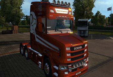 Squirrel Logistics Metallic skin Scania T v1.0
