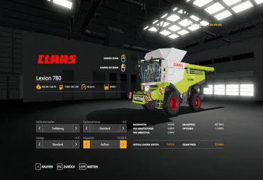 Lexion 780 with capacity selection and cutters v1.1