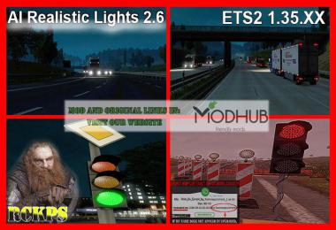 AI Realistic lights v2.6 for ETS2 1.35.x