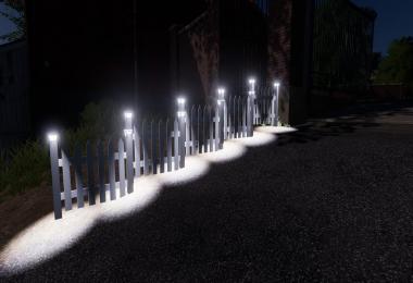 FS19 White Placeable Fences With Lights v2.0