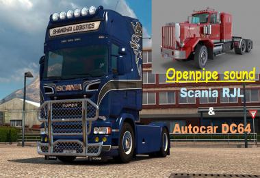 Openpipe sound Scania RJL & Autocar DC64 v1.0