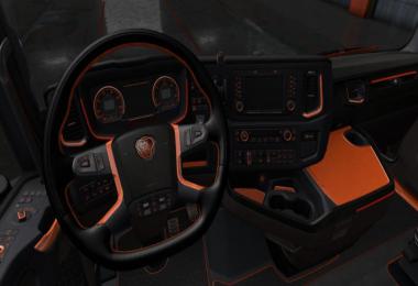 Scania S & R Black - Orange Interior 1.36.x
