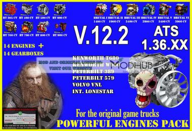 Pack Powerful engines + gearboxes v12.2 for ATS 1.36.x
