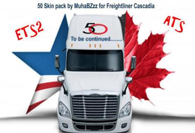 50 Skins Pack For Freightliner Cascadia Ats 1.37.x