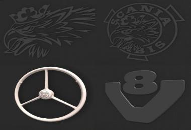 Scania RJL Backwall Logo/ Emblems Pack v1.0