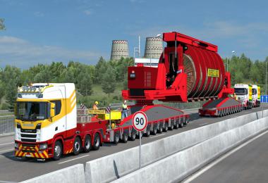 260 Tons Industrial Cable Reel Transport with Support Trucks 1.38