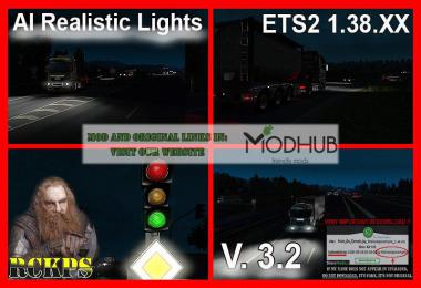 AI Realistic lights v3.2 For ETS2 1.38.x