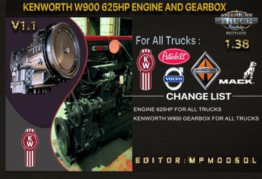 Kenworth W900 625HP And Gearbox For All Trucks v1.1