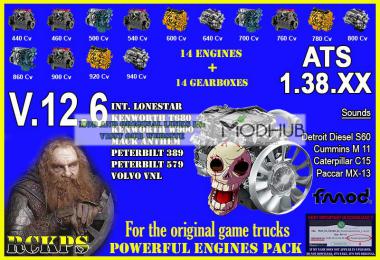 Pack Powerful engines + gearboxes v12.6 for ATS 1.38.x